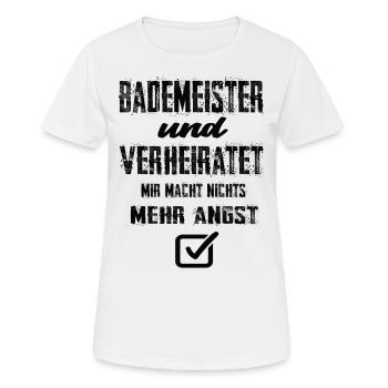 Bademeister und Verheiratet - Frauen T-Shirt atmungsaktiv - Weiß - Vorne - AI Model Female 172 dark (172cm)