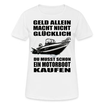 Motorboot - Frauen T-Shirt atmungsaktiv - Weiß - Vorne - AI Model Female 172 dark (172cm)