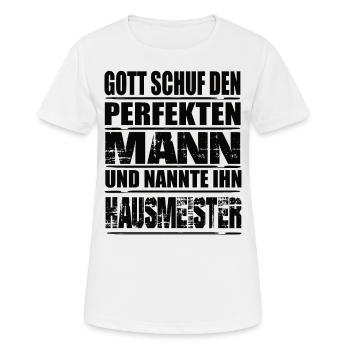 Hausmeister - Frauen T-Shirt atmungsaktiv - Weiß - Vorne - AI Model Female 172 dark (172cm)