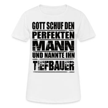 Tiefbauer - Frauen T-Shirt atmungsaktiv - Weiß - Vorne - AI Model Female 172 dark (172cm)