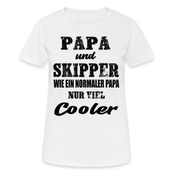 Papa und Skipper Segeln Skipper Boot Segelyacht - Frauen T-Shirt atmungsaktiv - Weiß - Vorne - AI Model Female 172 dark (172cm)