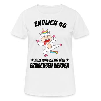 44 Geburtstag Positive Sprüche Zum 44 geburtstag - Frauen T-Shirt atmungsaktiv - Weiß - Vorne - AI Model Female 172 dark (172cm)