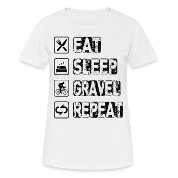 Manger Sommeil Gravier Répéter - T-shirt respirant Femme - blanc - Devant - AI Model Female 172 dark (172cm)