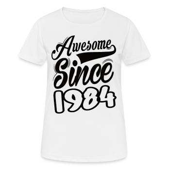 Awesome Since 1984 - Frauen T-Shirt atmungsaktiv - Weiß - Vorne - AI Model Female 172 dark (172cm)