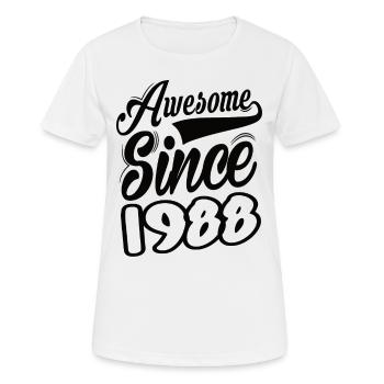 Awesome Since 1988 - Frauen T-Shirt atmungsaktiv - Weiß - Vorne - AI Model Female 172 dark (172cm)