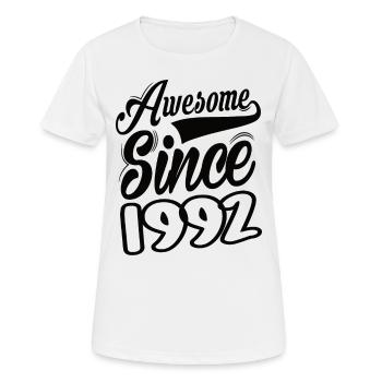 Awesome Since 1992 - Frauen T-Shirt atmungsaktiv - Weiß - Vorne - AI Model Female 172 dark (172cm)