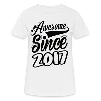 Awesome Since 2017 - Frauen T-Shirt atmungsaktiv - Weiß - Vorne - AI Model Female 172 dark (172cm)