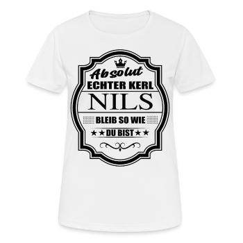 Absolut Echter Kerl Nils Bleib So Wie Du Bist - Frauen T-Shirt atmungsaktiv - Weiß - Vorne - AI Model Female 172 dark (172cm)