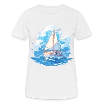 Voile, Voilier, Voilier, Régate, Voile, Voile - T-shirt respirant Femme - blanc - Devant - AI Model Female 172 dark (172cm)