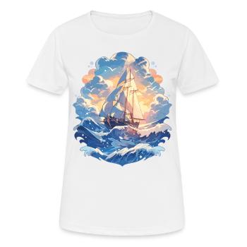 Voile, voilier, régate, voile, mer, voile - T-shirt respirant Femme - blanc - Devant - AI Model Female 172 dark (172cm)