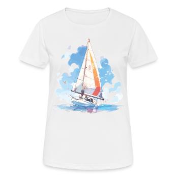 Voile, voile, voilier, régate, voile, marin - T-shirt respirant Femme - blanc - Devant - AI Model Female 172 dark (172cm)
