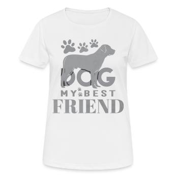 Chien mon meilleur ami - T-shirt respirant Femme - blanc - Devant - AI Model Female 172 dark (172cm)