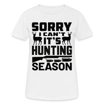 Hunting Hunter Deer Hunting Hunting Sayings - Women's Breathable T-Shirt - white - Front - AI Model Female 172 dark (172cm)