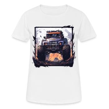 Monstertruck - Frauen T-Shirt atmungsaktiv - Weiß - Vorne - AI Model Female 172 dark (172cm)