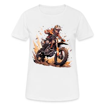 Motocross Dirtbike Motocross Motocross Motorrad - Frauen T-Shirt atmungsaktiv - Weiß - Vorne - AI Model Female 172 dark (172cm)
