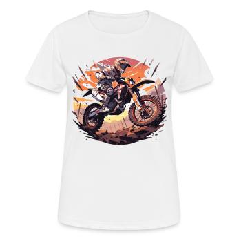Motocross Dirtbike Motocross Motocross Motorrad - Frauen T-Shirt atmungsaktiv - Weiß - Vorne - AI Model Female 172 dark (172cm)