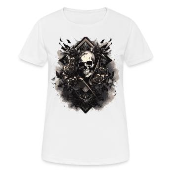 Skull Skull Skulls Skull Skeleton - Women's Breathable T-Shirt - white - Front - AI Model Female 172 dark (172cm)