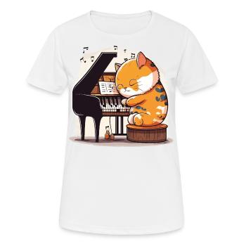 Katzen-Harmonie - Frauen T-Shirt atmungsaktiv - Weiß - Vorne - AI Model Female 172 dark (172cm)