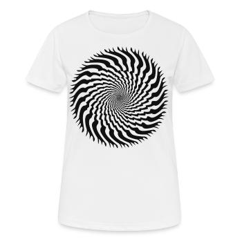 Illusion d’optique en spirale dentelée - T-shirt respirant Femme - blanc - Devant - AI Model Female 172 dark (172cm)