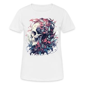 Totenkopf - Frauen T-Shirt atmungsaktiv - Weiß - Vorne - AI Model Female 172 dark (172cm)
