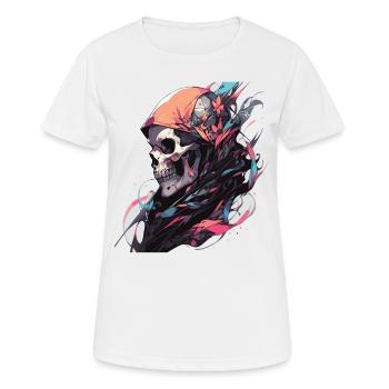 Totenkopf - Frauen T-Shirt atmungsaktiv - Weiß - Vorne - AI Model Female 172 dark (172cm)