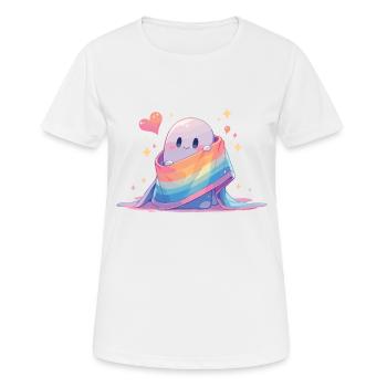 Ghost Lgbt Ghost Lgbt Flag - T-shirt respirant Femme - blanc - Devant - AI Model Female 172 dark (172cm)