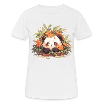 Panda Pandas Pandabären Baby Panda Tiere - Frauen T-Shirt atmungsaktiv - Weiß - Vorne - AI Model Female 172 dark (172cm)