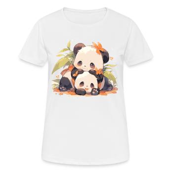 Panda Pandas Pandabären Baby Panda Tiere - Frauen T-Shirt atmungsaktiv - Weiß - Vorne - AI Model Female 172 dark (172cm)