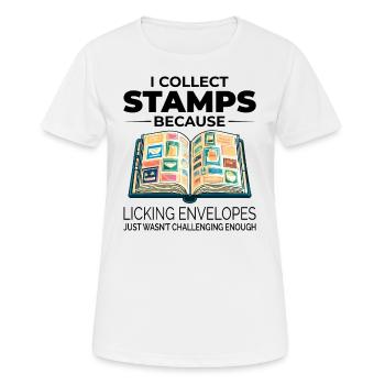 Philatélie philatéliste philatéliste collectionneur de timbres - T-shirt respirant Femme - blanc - Devant - AI Model Female 172 dark (172cm)