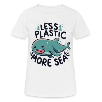 Less Plastic More Sea - Frauen T-Shirt atmungsaktiv - Weiß - Vorne - AI Model Female 172 dark (172cm)