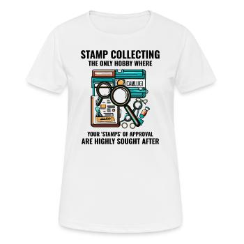 Stamp Collecting Collector Philatelist - Women's Breathable T-Shirt - white - Front - AI Model Female 172 dark (172cm)