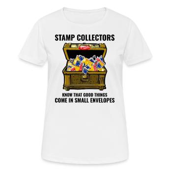 Stamp Collecting Collector Philatelist - Women's Breathable T-Shirt - white - Front - AI Model Female 172 dark (172cm)