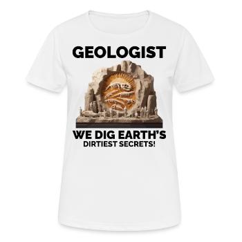 Geologen haben den besten "irdischen" Sinn für Humor - Frauen T-Shirt atmungsaktiv - Weiß - Vorne - AI Model Female 172 dark (172cm)