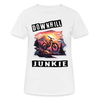Downhill Mountain Biker Downhill Junkie - T-shirt respirant Femme - blanc - Devant - AI Model Female 172 dark (172cm)