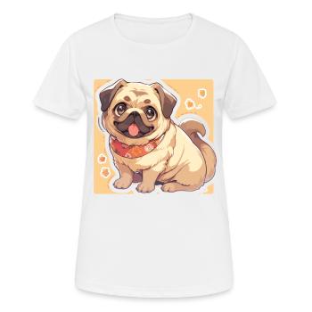 Carlin Carlin Chien Carlin Vivre Carlin Cadeaux - T-shirt respirant Femme - blanc - Devant - AI Model Female 172 dark (172cm)