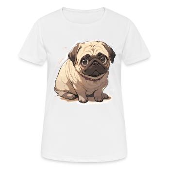 Carlin Carlin Chien Carlin Vivre Carlin Cadeaux - T-shirt respirant Femme - blanc - Devant - AI Model Female 172 dark (172cm)