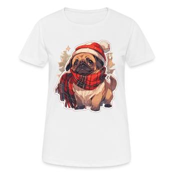 Carlin Carlin Chien Carlin Noël Carlin Noël - T-shirt respirant Femme - blanc - Devant - AI Model Female 172 dark (172cm)