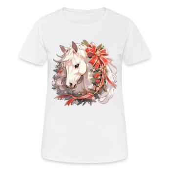 Pferd Pferde Weihnachten Reiten Reitsport - Frauen T-Shirt atmungsaktiv - Weiß - Vorne - AI Model Female 172 dark (172cm)