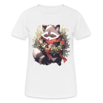 Raton laveur, raton laveur, raton laveur, bébé garde ours - T-shirt respirant Femme - blanc - Devant - AI Model Female 172 dark (172cm)