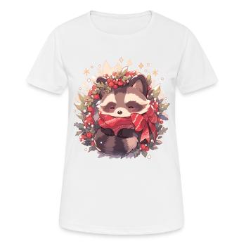Raton laveur, raton laveur, raton laveur, bébé garde ours - T-shirt respirant Femme - blanc - Devant - AI Model Female 172 dark (172cm)