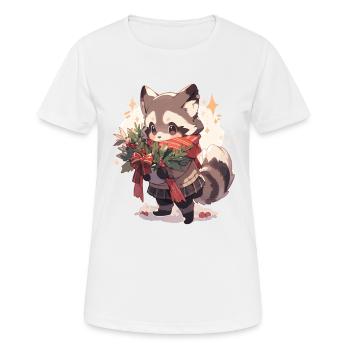 Raton laveur, raton laveur, raton laveur, bébé garde ours - T-shirt respirant Femme - blanc - Devant - AI Model Female 172 dark (172cm)