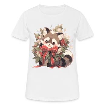 Raton laveur, raton laveur, raton laveur, bébé garde ours - T-shirt respirant Femme - blanc - Devant - AI Model Female 172 dark (172cm)