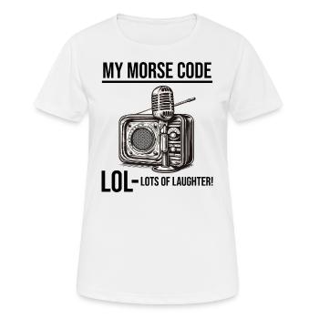 Opérateur de radio amateur Code Morse Lol Dicton Drôle - T-shirt respirant Femme - blanc - Devant - AI Model Female 172 dark (172cm)