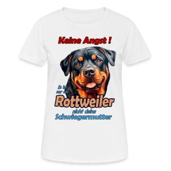 Keine Angst...lustiger Rottweiler Hundespruch - Frauen T-Shirt atmungsaktiv - Weiß - Vorne - AI Model Female 172 dark (172cm)