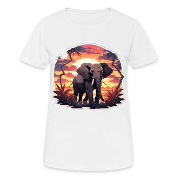 Éléphant, Éléphant, Pachyderme, Animal, Afrique, Safari - T-shirt respirant Femme - blanc - Devant - AI Model Female 172 dark (172cm)