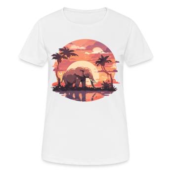 Éléphant, Éléphant, Pachyderme, Animal, Afrique, Safari - T-shirt respirant Femme - blanc - Devant - AI Model Female 172 dark (172cm)