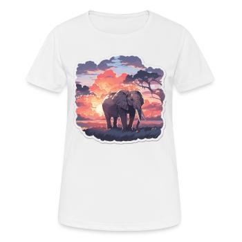 Éléphant Éléphant Pachyderme Animal Afrique Safari - T-shirt respirant Femme - blanc - Devant - AI Model Female 172 dark (172cm)