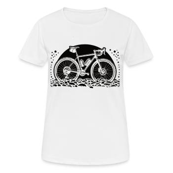 Gravel Bike - Women's Breathable T-Shirt - white - Front - AI Model Female 172 dark (172cm)