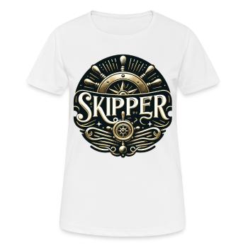 Skipper - Frauen T-Shirt atmungsaktiv - Weiß - Vorne - AI Model Female 172 dark (172cm)