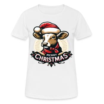 vache, tête de vache, vaches, veau, vache laitière, vache allaitante - T-shirt respirant Femme - blanc - Devant - AI Model Female 172 dark (172cm)